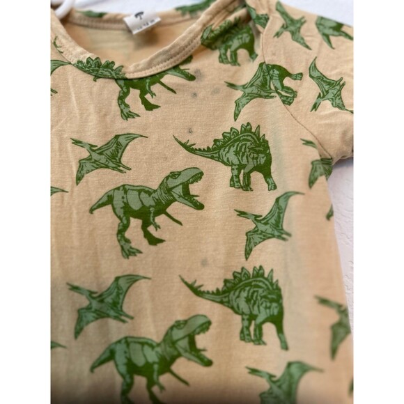 Kate Quinn Dinosaur Bamboo Shorty Romper 18-24 months Outfit Green Yellow Dino - Picture 4 of 5